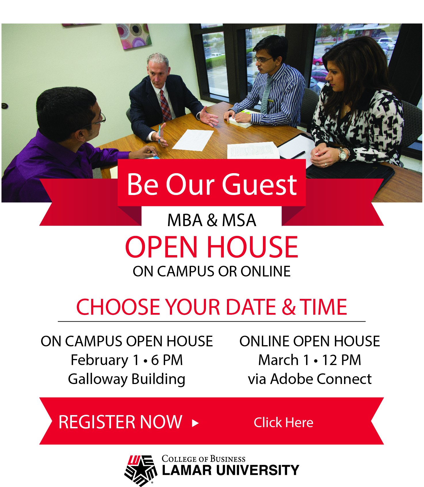 MBA/MSA Open House Flyer